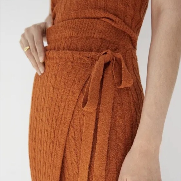 Anthropologie Current Air Ribbed Knit Skirt Set New Size XS ANTHRO Boho Midi NWT - Picture 6 of 6